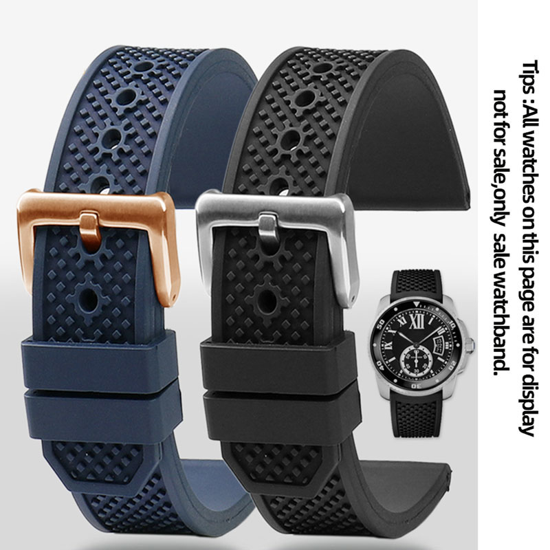 Cartier Watch Tank - Fluororubber Watch Strap 23mm 24mm Compatible