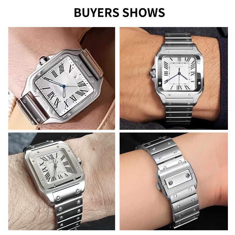 Stainless Steel Watch Strap Me - Cartier Watch Santos recension och pris