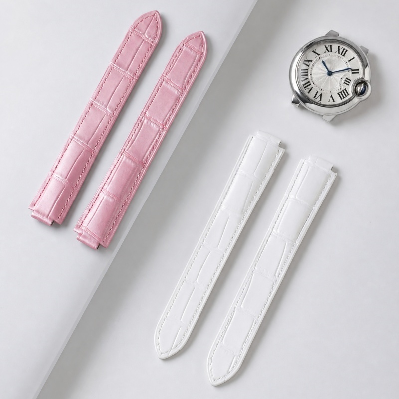 Leather Watch Strap Double Con - Cartier Watch Ballon Bleu recension och pris