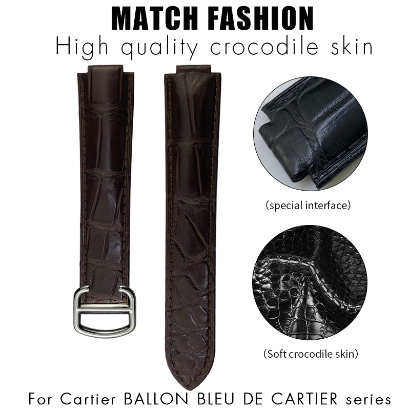 Crocodile Leather Watch Strap  - Cartier Watch Ballon Bleu recension och pris