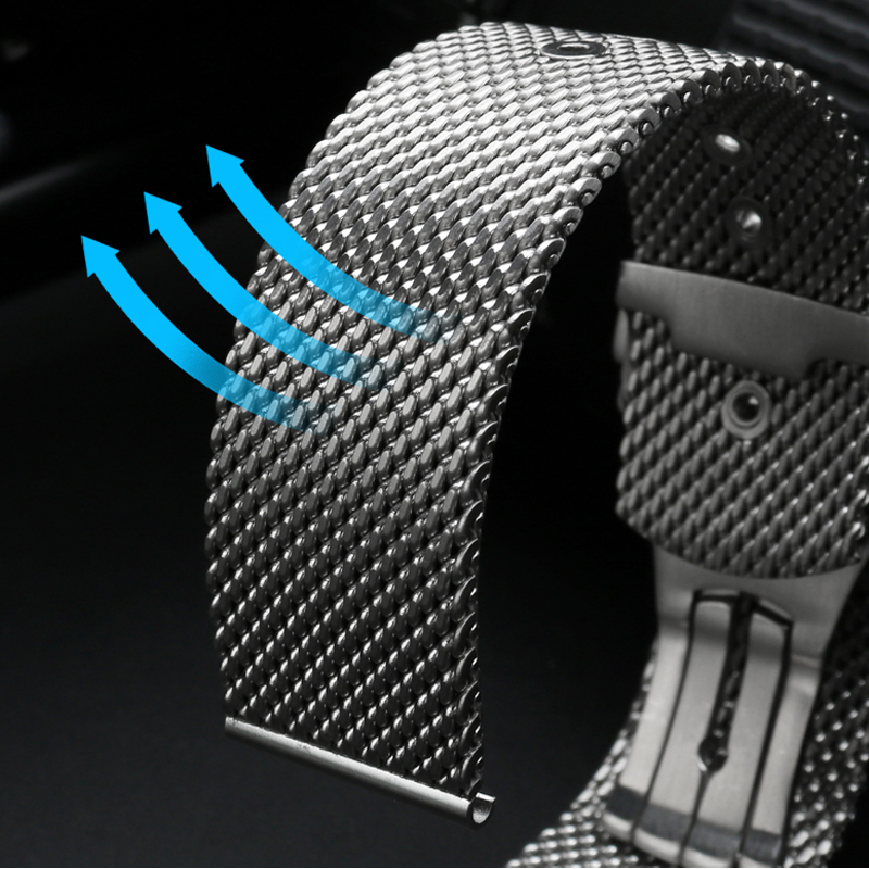 20mm 22mm solid Stainless Stee - Mesh Strap Metal recension och pris