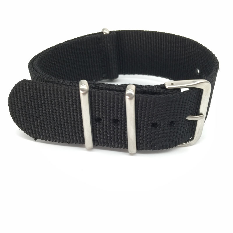 Black Nylon Strap for 16mm 18m - Nato Strap Nylon recension och pris