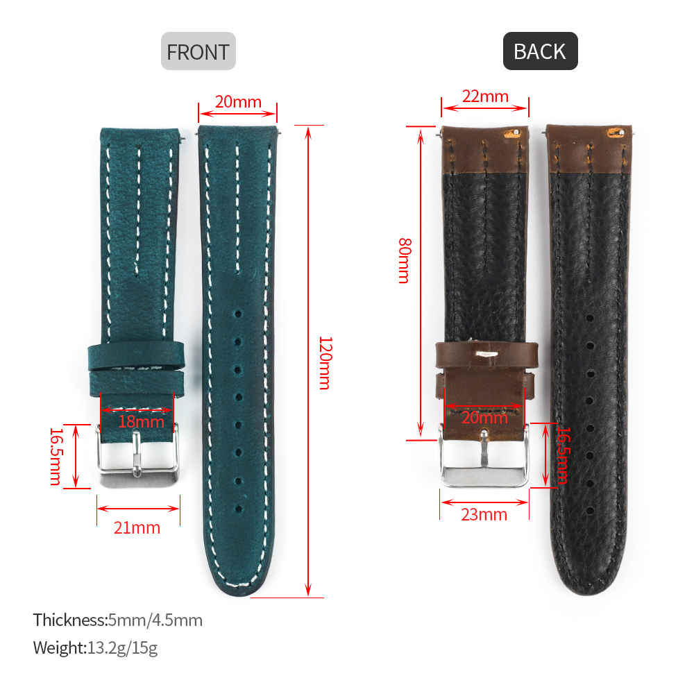 Crazy Horse Genuine Leather Wa - Leather Watch Band Men recension och pris