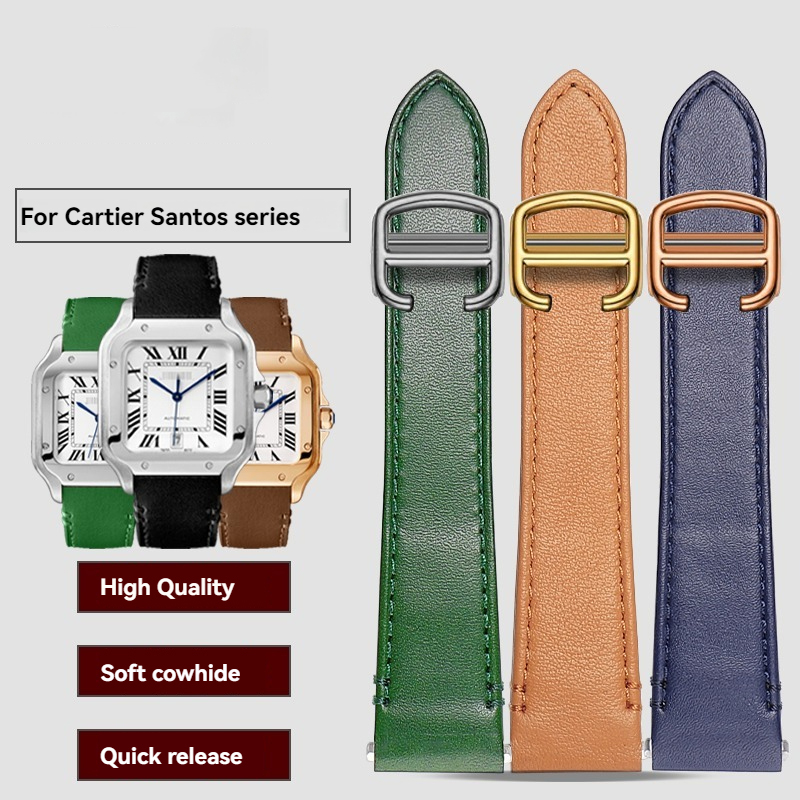 19mm 21mm Leather Watchband fo - Cartier Watch Santos recension och pris