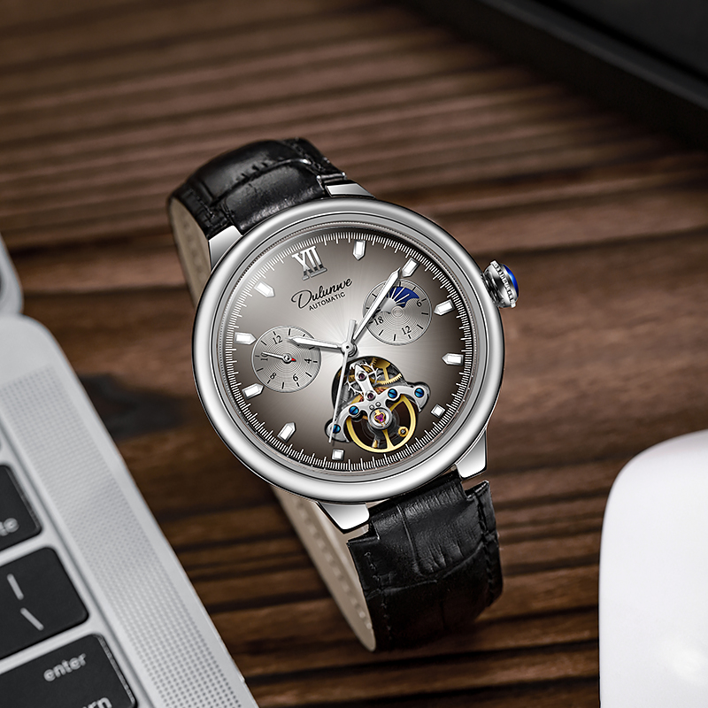Vintage Multi Dial Skeleton Me - Leather Watch Band Men recension och pris