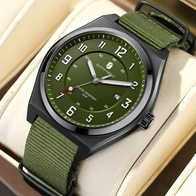 SAPPHERO Men's Sports Quartz W - Tropic Strap Vintage recension och pris